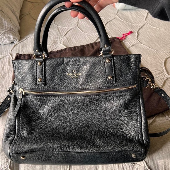 Kate Spade Black Leather Handbag with gold hardware - Picture 4 of 4